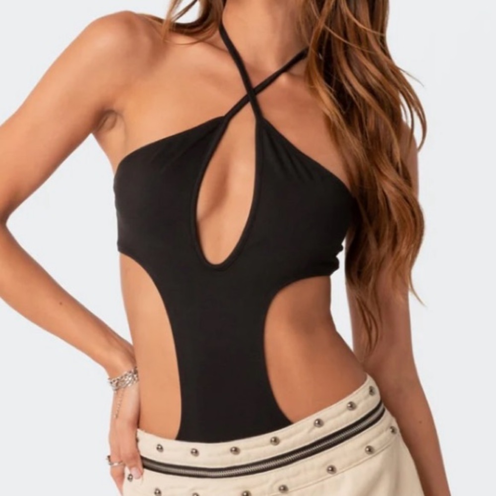 Edikted Black Cutout Bodysuit